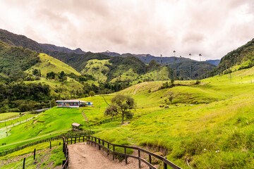 Obraz na płótnie Canvas landscape with mountains and sky in colombia farm