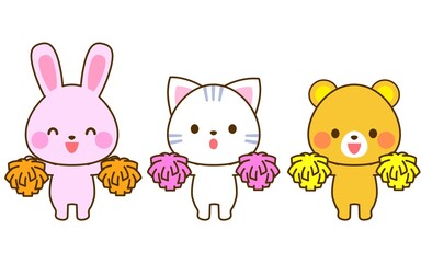 応援する動物のイラスト