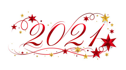 Fototapeta na wymiar 2021 Happy New Year lettering banner design with ornament for new year celebration