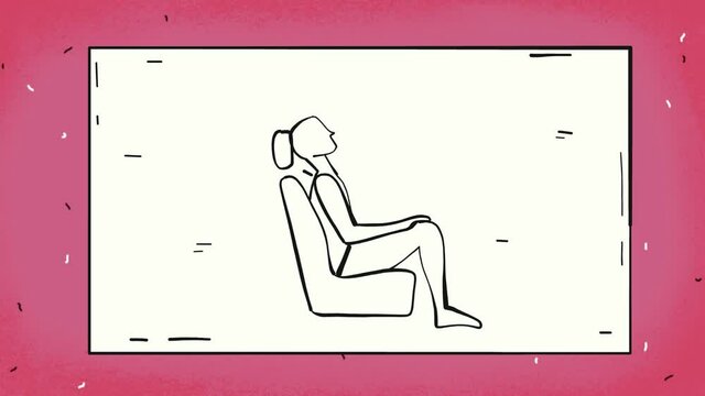 automobile hard braking cartoon animation