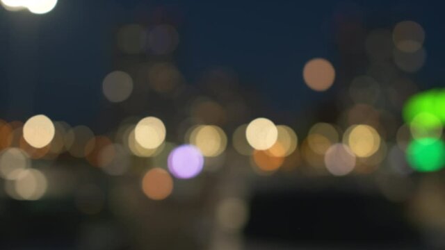 Motion blur of citylights. Shot from car