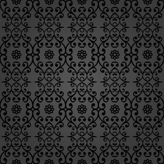 Orient vector classic black pattern. Seamless abstract dark background with vintage elements. Orient background. Ornament for wallpaper and packaging