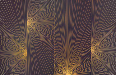 Obraz premium Geometrical abstraction. The Golden rays of the sun.