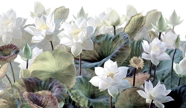 The scenic Lotus flowers. © Katrine_arty