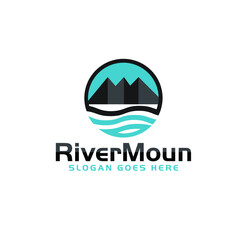 River Mountain Logo Design Template