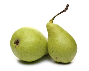 Fresh ripe pears isolated on white background