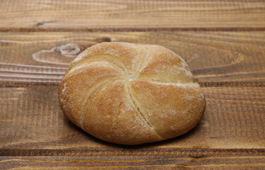 Kaiser roll bread isolated on white background
