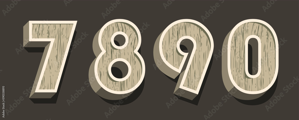 Poster high quality wooden alphabet with shadows on dark background . isolated vector elements