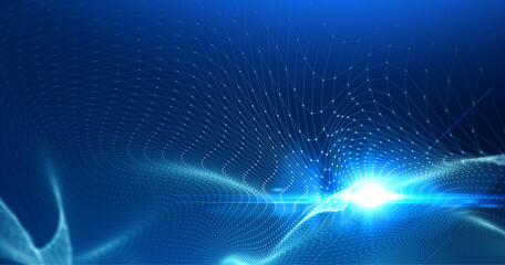 Creative technology glowing abstract line background picture, illustration background, illustration rendering 