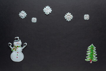 New Year Christmas snowman Santa Claus star balls