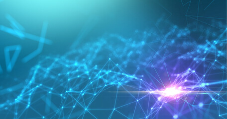 Creative technology glowing abstract line background picture, illustration background, illustration rendering 