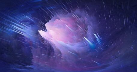 Creative technology starry sky background image, illustration background, illustration rendering