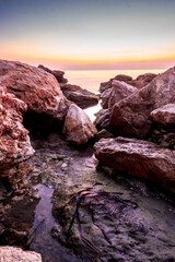Fototapeta na wymiar Carabassi beach, in Alicante, Spain, at sunrise