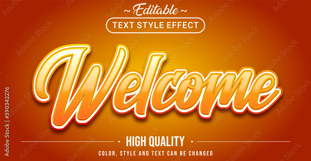 Poster Editable text style effect - Welcome theme style.