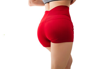 athletic woman shows on the ass