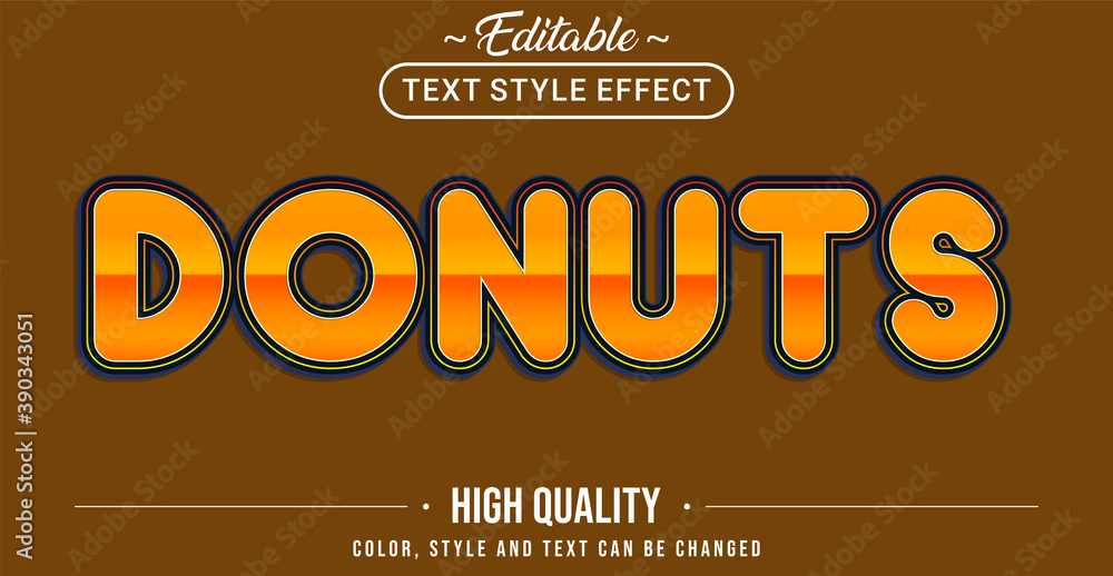 Poster editable text style effect - donuts theme style.