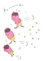 節分　逃げる鬼のイラスト