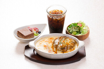 ハンバーグドリアのランチセット