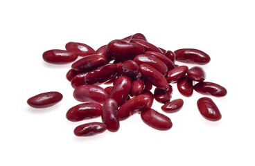 Red kidney bean, canned beans isolated on white background.