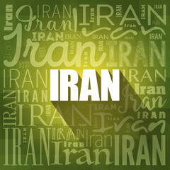 Iran wallpaper word cloud, travel concept background