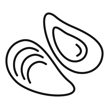 French mussels icon. Outline french mussels vector icon for web design isolated on white background