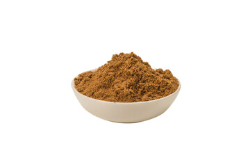 Mix spices in a bowl isolated on white.