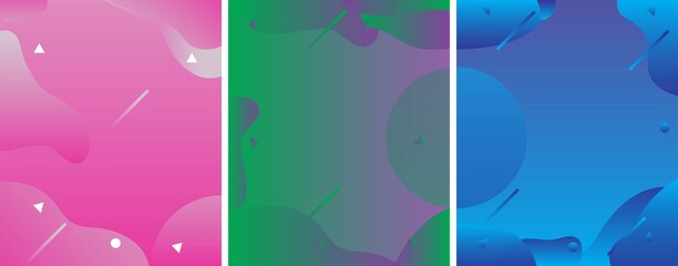 Colorful geometric background set. Smooth composition, for business presentations, flyers, posters, wallpapers. Vector eps 10
