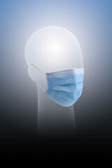 AFFICHE MASQUE CHIRURGICAL BLEU