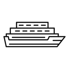 Tourism cruise icon. Outline tourism cruise vector icon for web design isolated on white background