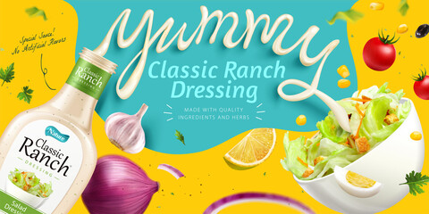 Salad dressing ad template