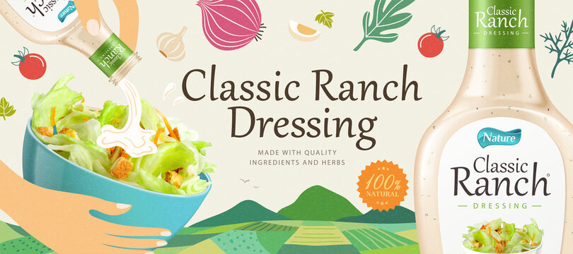 Salad dressing ad template