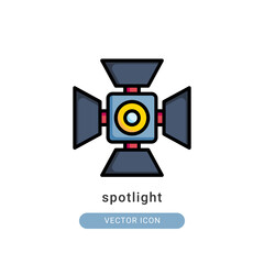 spotlight icon vector illustration. spotlight icon lineal color design.