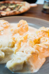 creamy pasta on a plate