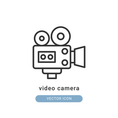 video camera icon vector illustration. video camera icon outline design.