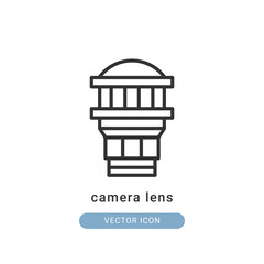 camera lens icon vector illustration. camera lens icon outline design.