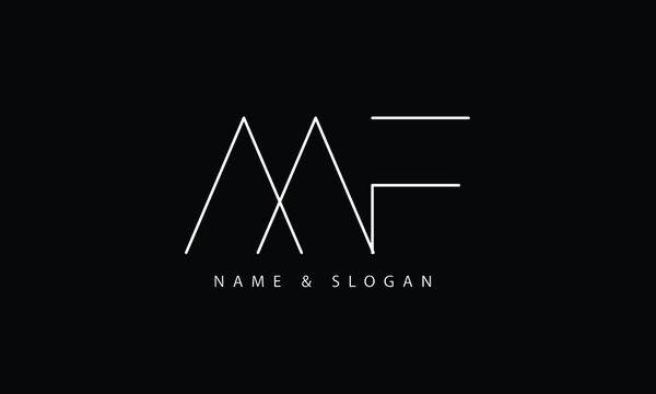 MF, FM, M, F abstract letters logo monogram