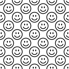 Smile icon pattern. Happy and sad faces. Vector abstract background