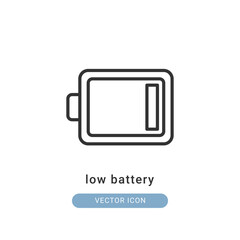 low battery icon vector illustration. low battery icon outline design.