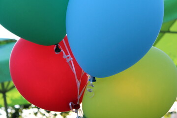 colorful balloons in the air