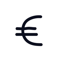 Euro money coin banknote doodle logo icon sign symbol emblem element Cute cartoon design game economical style Fashion print for clothes apparel greeting card banner online store bank poster flyer