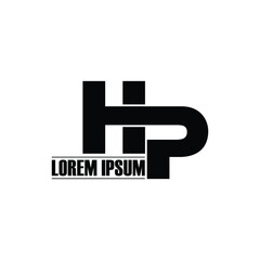 Letter HP simple logo design vector