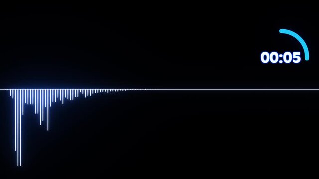 Audio waveform, Abstract 3D sound waves with Colorful loading infographic sound timer & countdown clock , 4k, 3D render