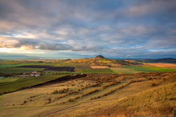 Fototapeta na wymiar Amazing autumn view from Rana Hill in Central Bohemian Uplands, Czech Republic.