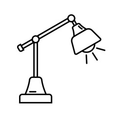Icon of a switched-on table lamp isolated on a white background.