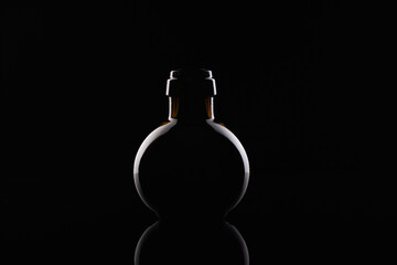 Empty Luxury Black Glass on the glass table