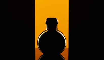 Empty Luxury Black Glass on the glass table