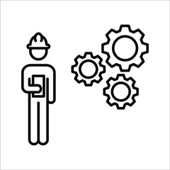 Technician icon with simple silhouette design isolated on white background. vector eps 10