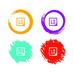 Vector grunge logo design template. Colorful brush. Eps 10 vector illustration