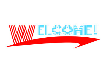 Welcome lettering template design. Welcome logo. Eps 10 vector illustration