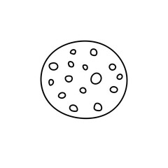 planet in doodle style, vector illustration in hand drawn style isolated on white background.